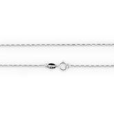 18K White Gold Hammered Chain - 18"